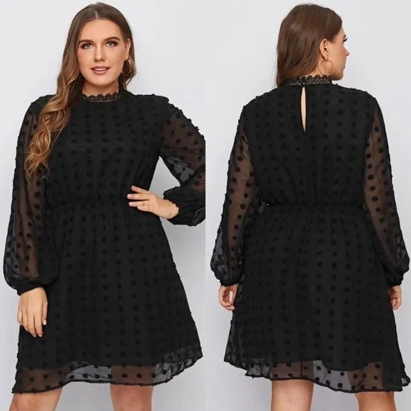 knee length dresses for ladies Firerie Ladies' Solid Color Lantern Sleeve Waist Belted Elegant Dress   Areej Zainab